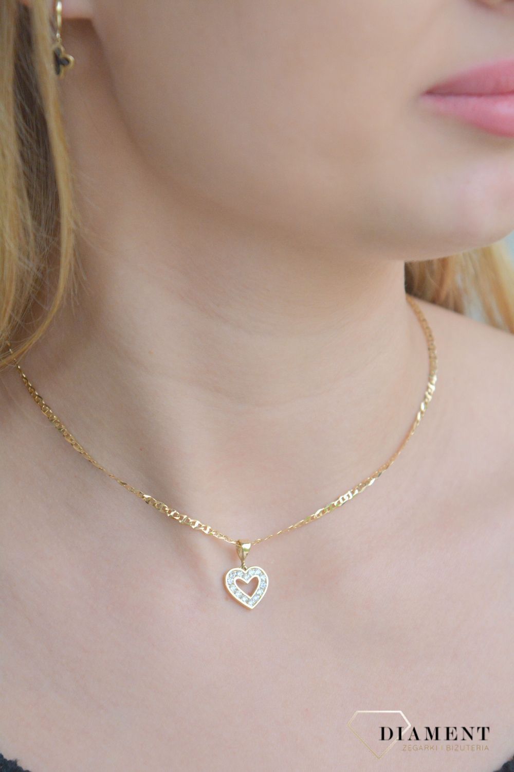 Złota zawieszka damska 375 Serce z cyrkoniami ZA 4654 375.jpg